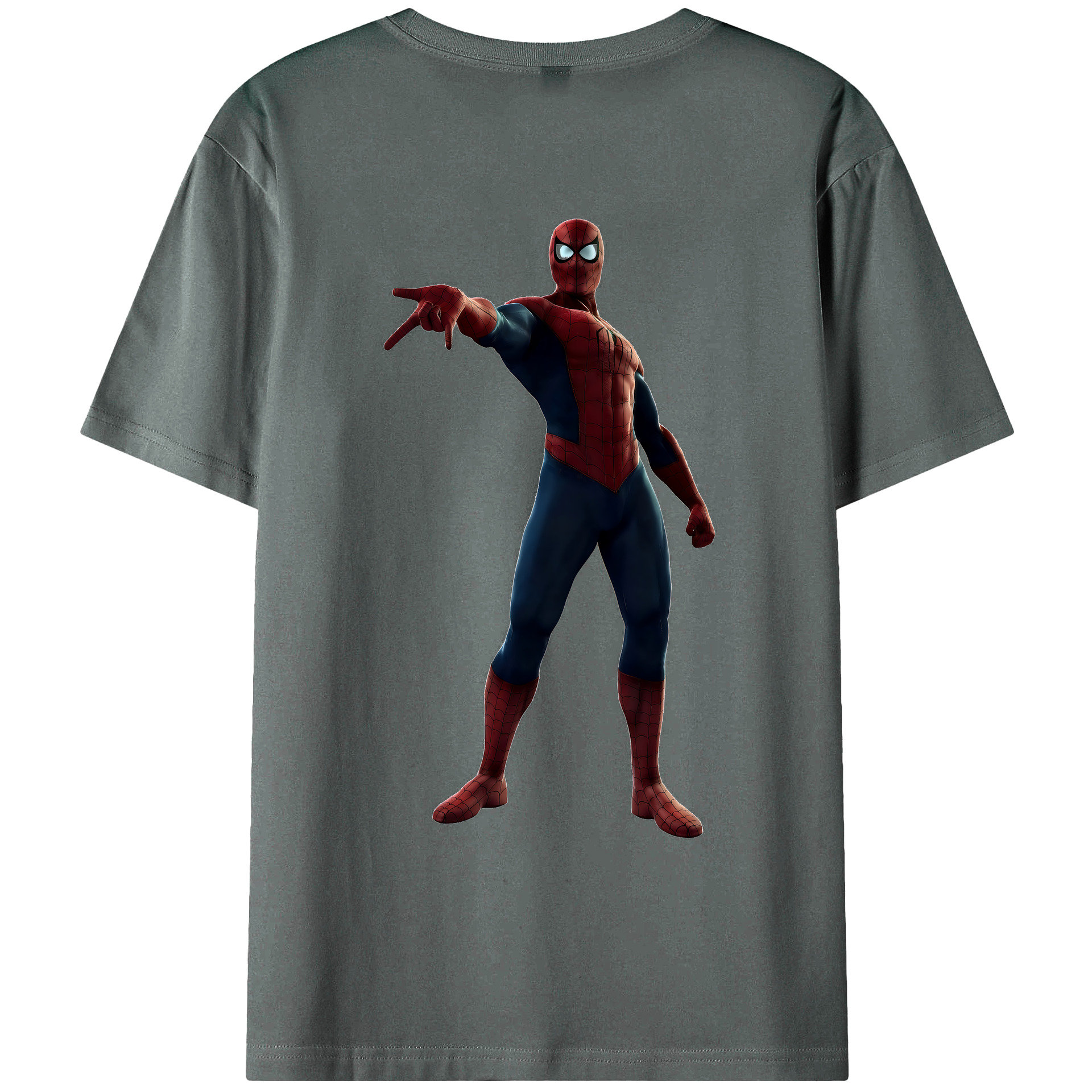 （画像用） Spider Man スパイダーマン 綿100％ メンズ半袖Tシャツ（バックプリント） 通気性